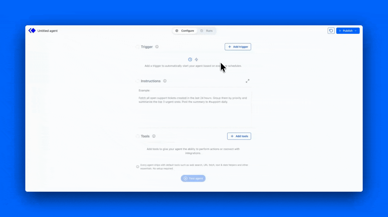 Choose a trigger app list.